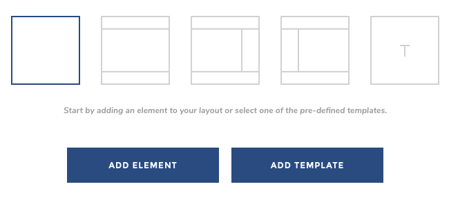 Visual Composer blank page layout options