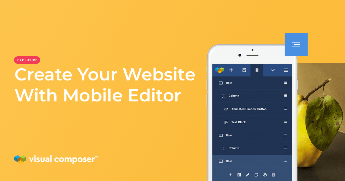 Edit your WordPress website with Visual Composer Mobile Editor