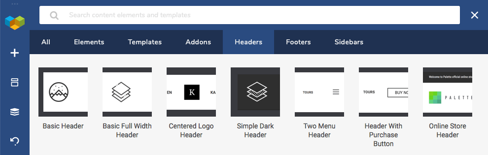 Header, Footer, Sidebar template download from the Visual Composer Hub