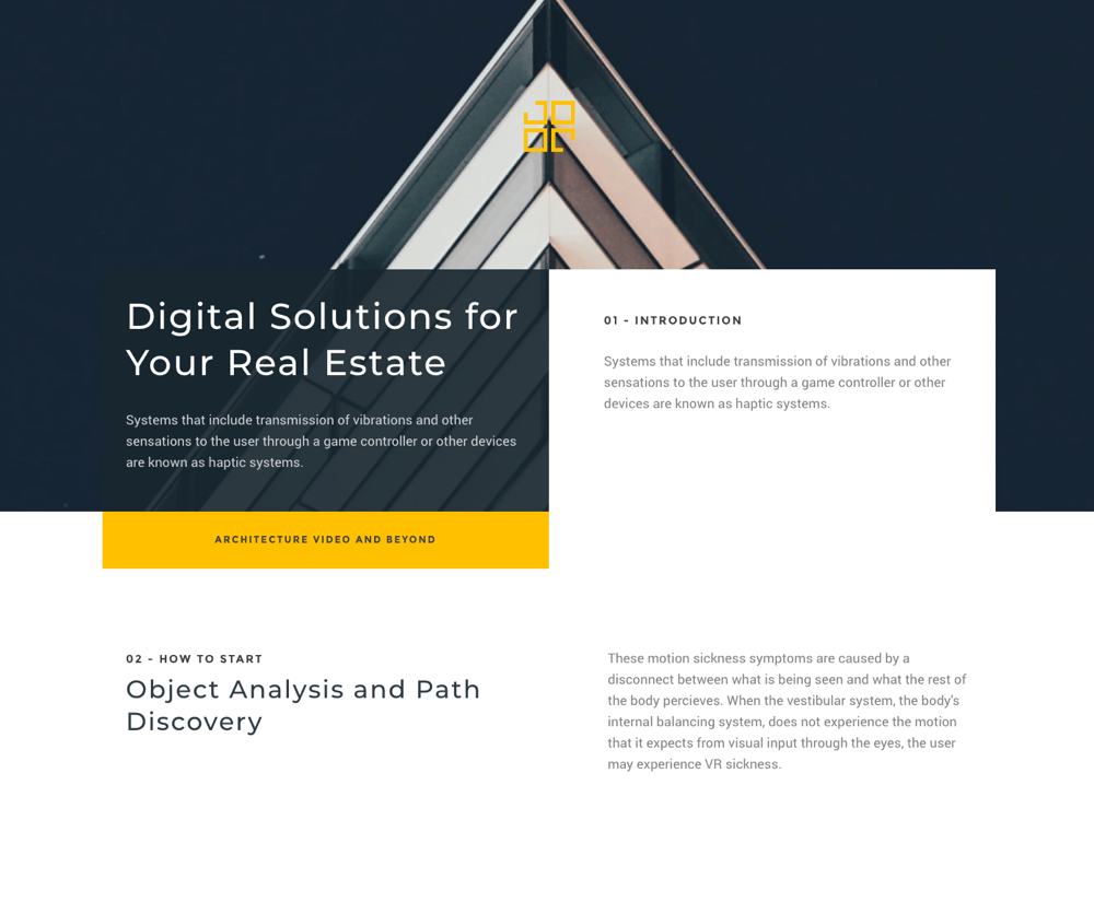 Business Process page layout is structured in so-called chapters that allow you to share your processes and goals through the storytelling.