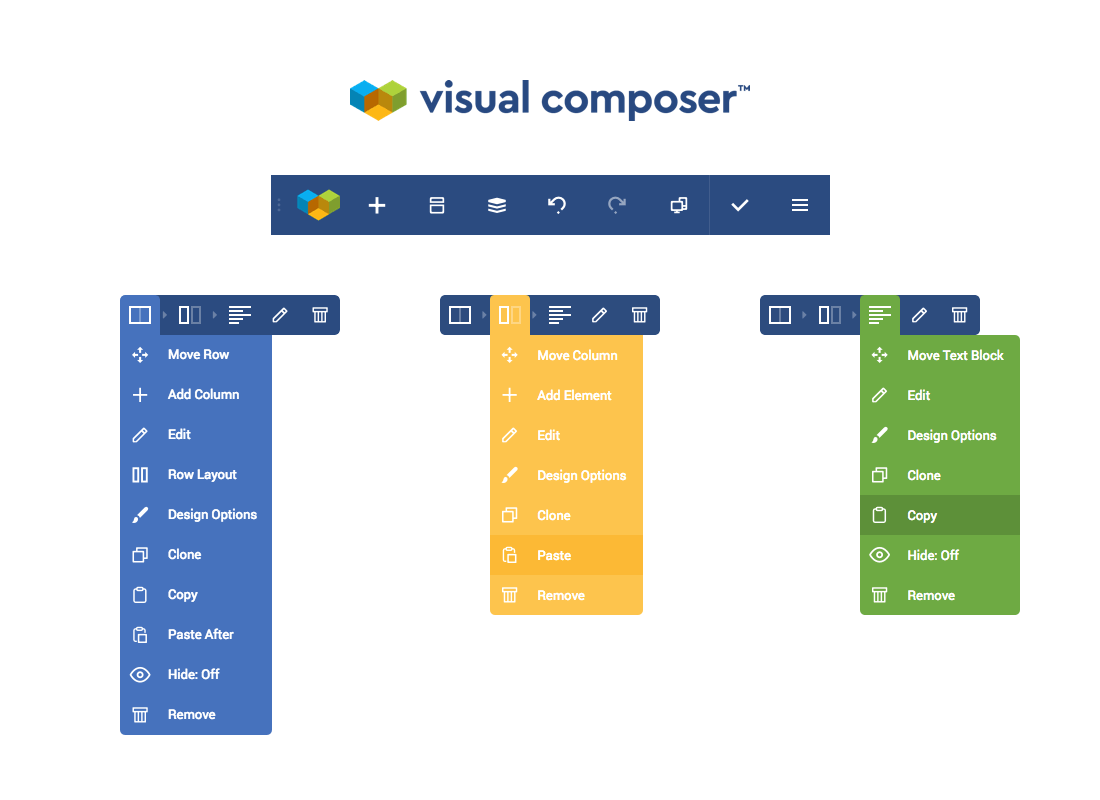 New Visual Composer logo and controls UI/UX