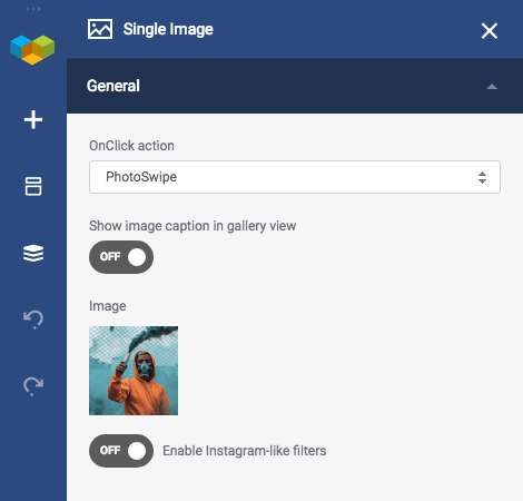 Single Image element with Photoswipe Lightbox option
