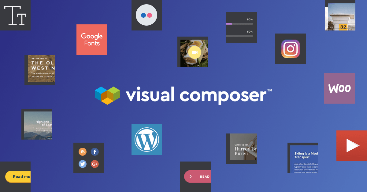 Visual Composer comes with rich content elements to build your WordPress site