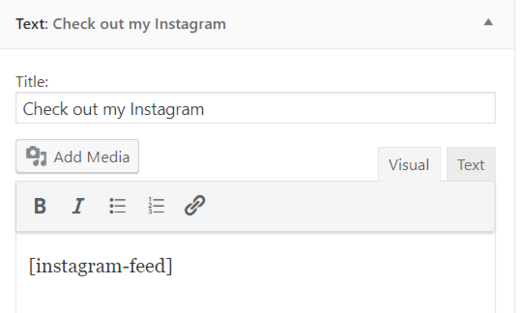 WordPress Widget for Instagram Feed