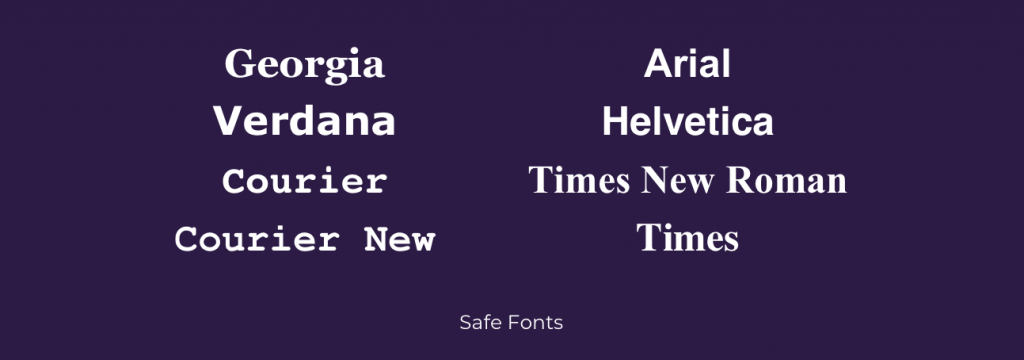 Safe fonts