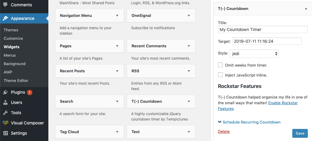 Customize T Countdown Widget in WordPress