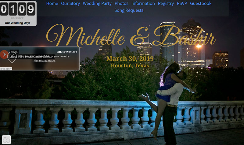 Michelle and Bashir wedding website example