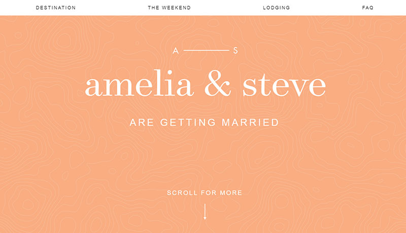 Amelia & Steve wedding website example