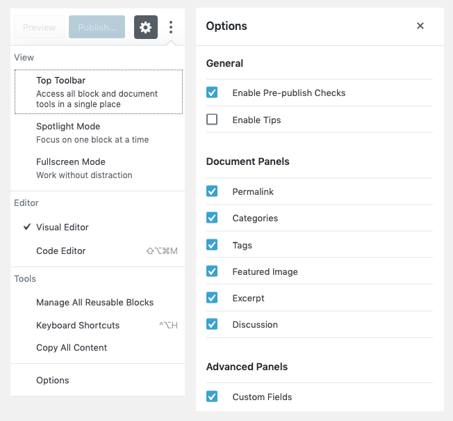 How to enable custom fields in Gutenberg