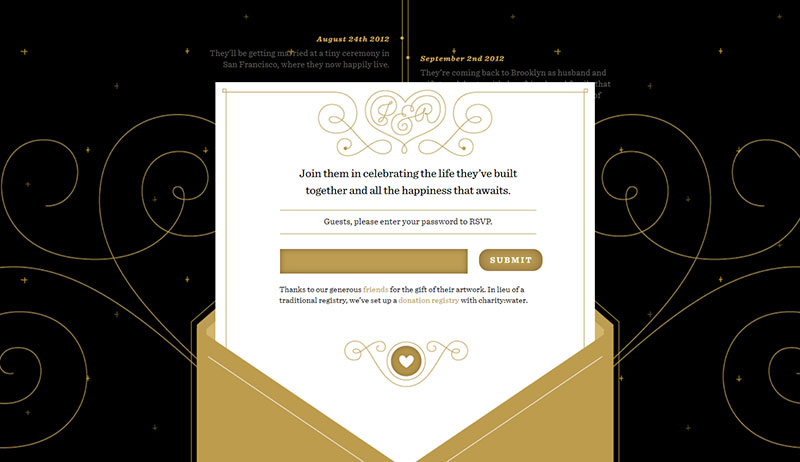Make the Timeline Visible Wedding Website Example