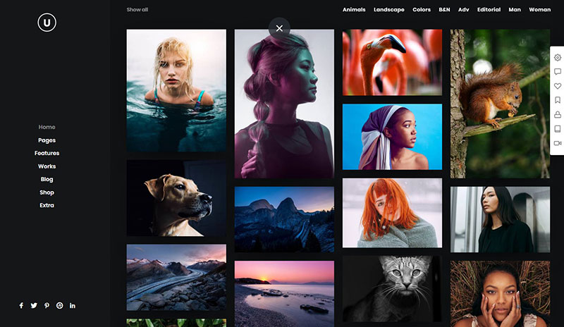 portfolio website for Photographers and Musicians