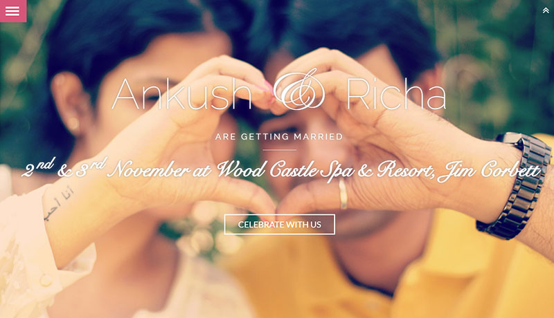 Ankush & Richa wedding website example