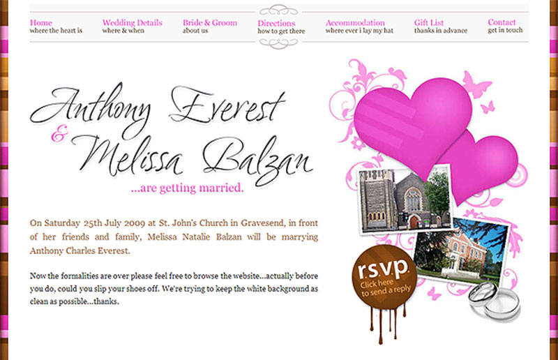 A Short Welcome Message Wedding Website Example