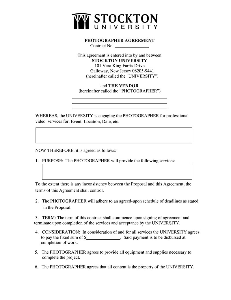 Photography Cancellation Policy Template