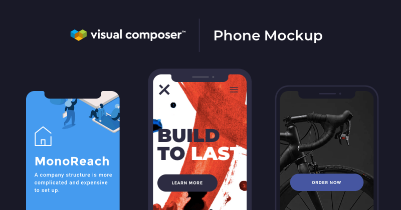 Download Build Your App Portfolio With Phone Mockup Element - Visual Composer Website Builder