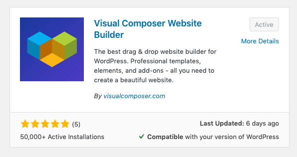 Visual Composer On WordPress.org Plugin Repository