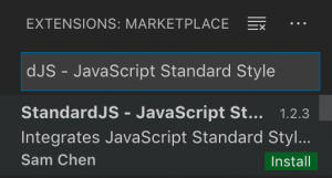 VScode StandardJS plugin
