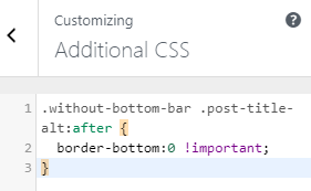 WordPress Additional Custom CSS Option