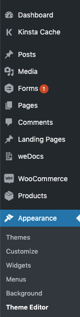 WordPress Appearance Theme Editor