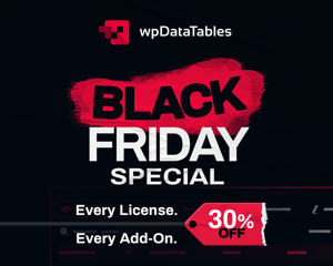 wpDataTables Black Friday discount