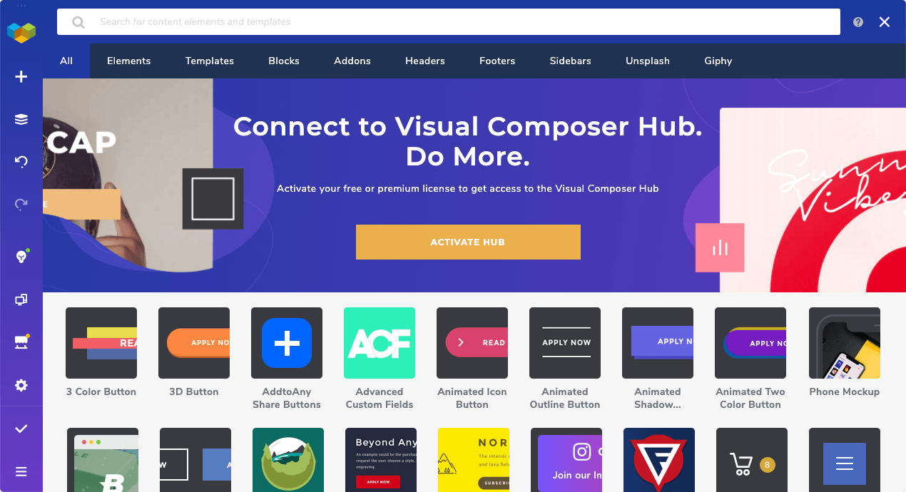 Visual Composer Hub - online marketplace