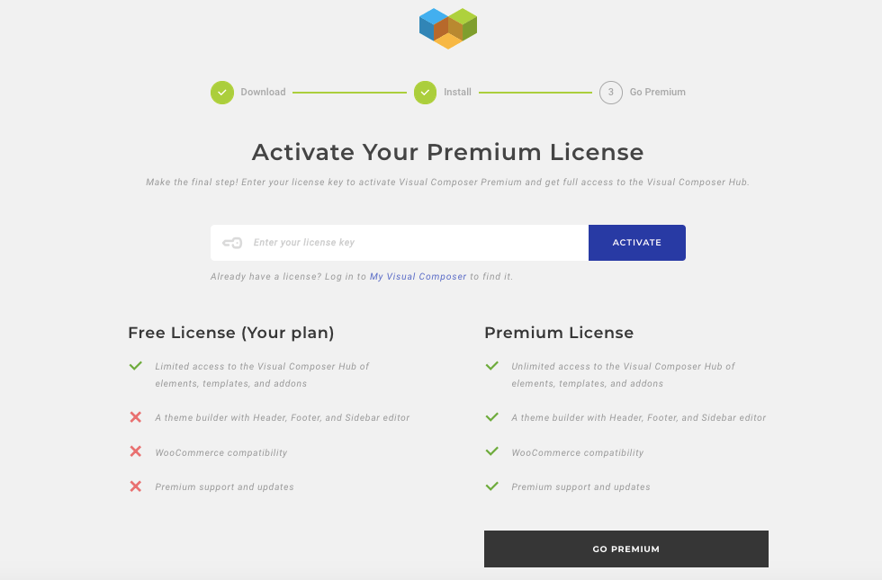 visual composer free vs. premium