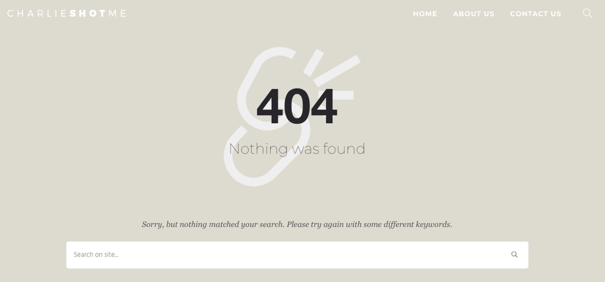 Simple 404 page example by CharlieShotMe