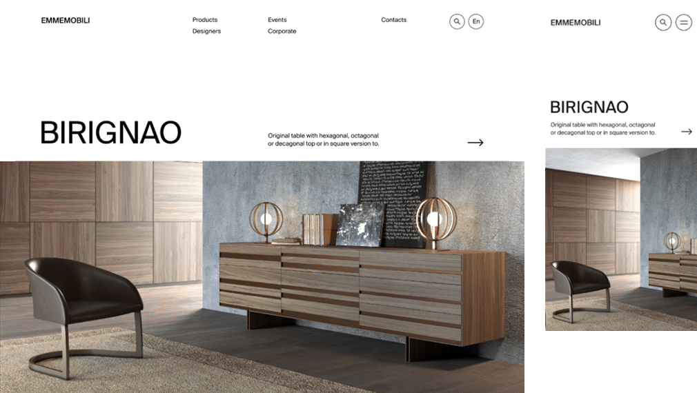 Interior design portfolio sample for responsive design