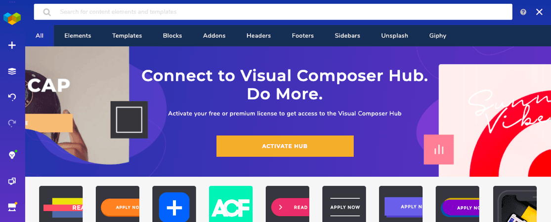 Visual Composer Hub - The element, template and add-on Cloud