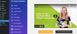 Visual Composer Dashboard on WordPress