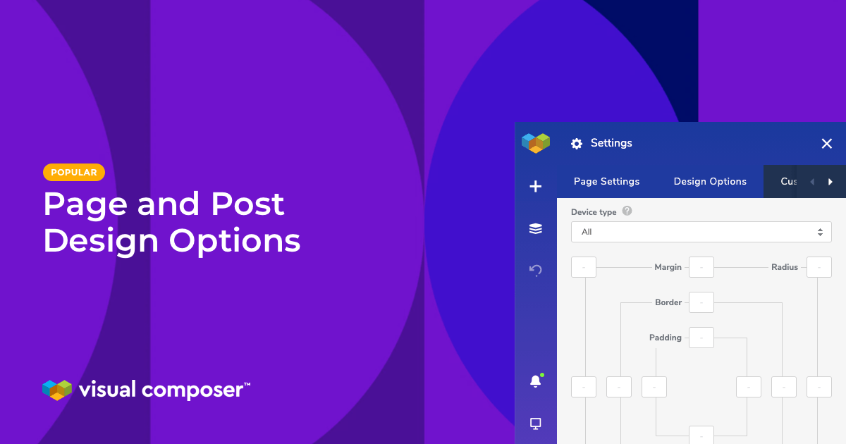 Visual Composer page design options for WordPress