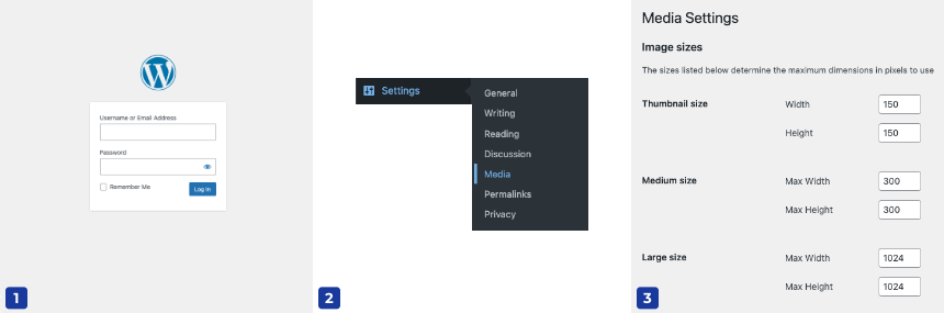 Change default WordPress image sizes