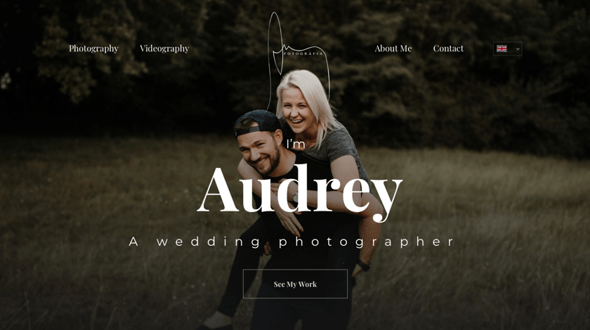 Wedding Photographer Website Audrey - wedding photographer website example