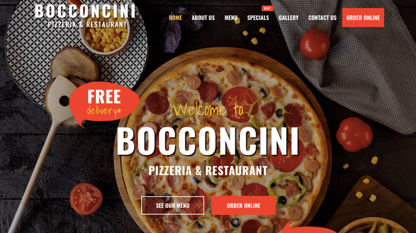 Bocconcini website example Bocconcini website