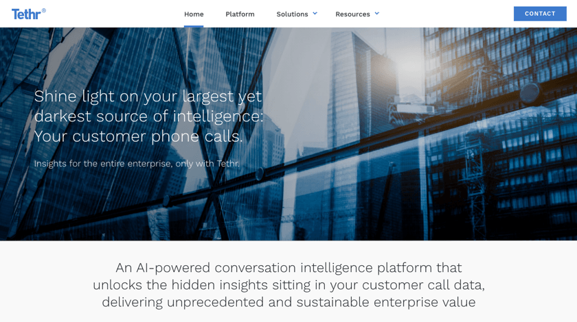 Tethr Website Tethr website made with the Visual Composer for WordPress