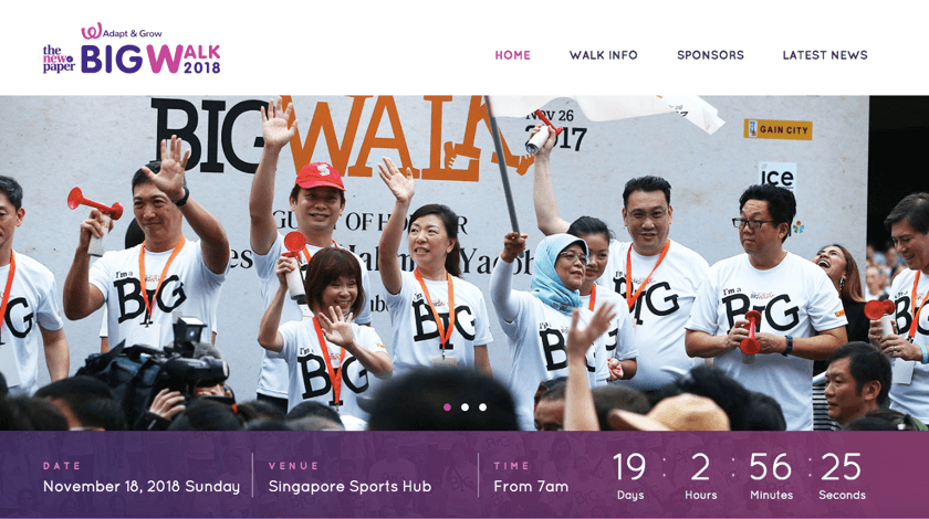 TNP Big Walk Website TNP Big Walk website created with Visual Composer