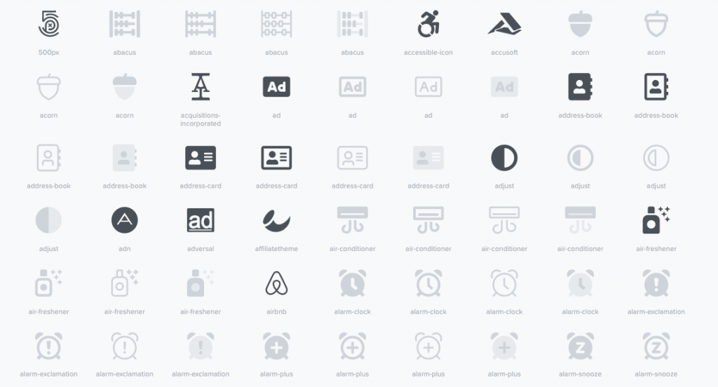 Font Awesome Icons in the official icon library