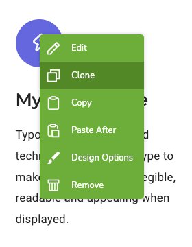 Right click controls in Visual Composer