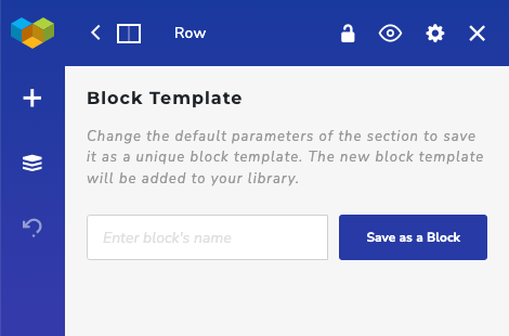 Save row and section as a block template