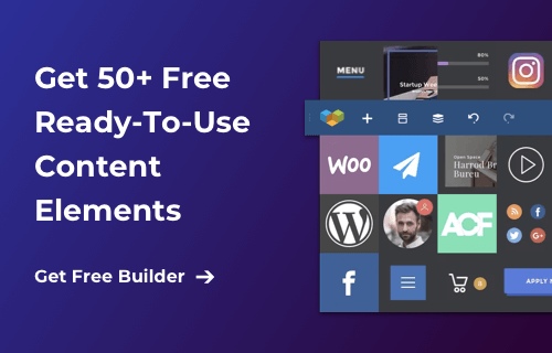 Get over 50 free Visual Composer content elements banner