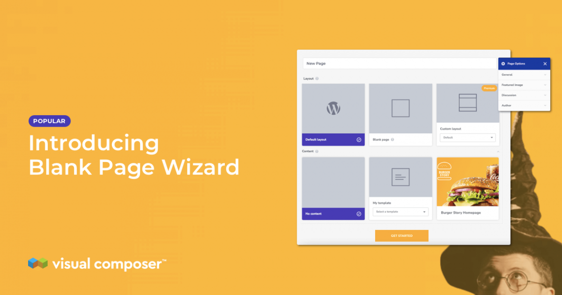 Visual Composer Introduction to Blank Page Wizard