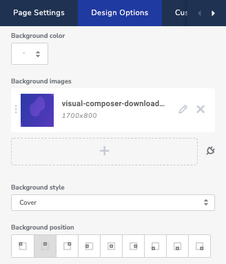 Set background in visual composer
