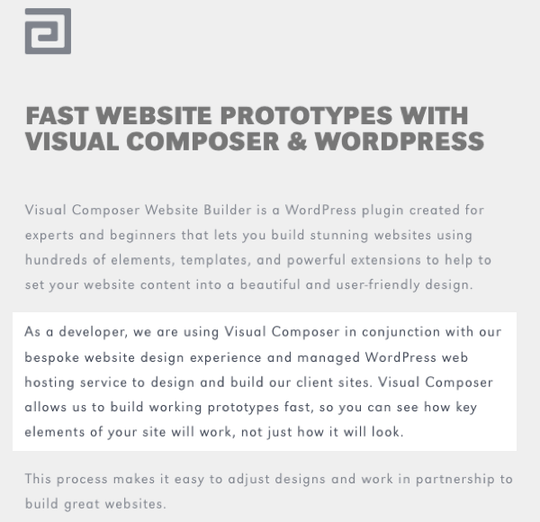 Visual Composer for faster prototypes by Elsey Adcock Design agency