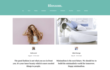 Medium Style Blog Template Medium Style Blog Template Set - BLOSSOM