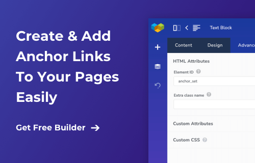 Create & Add Anchor Links  To Your Pages Easily with Visual Composer