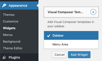 Visual Composer Widget Template for WordPress